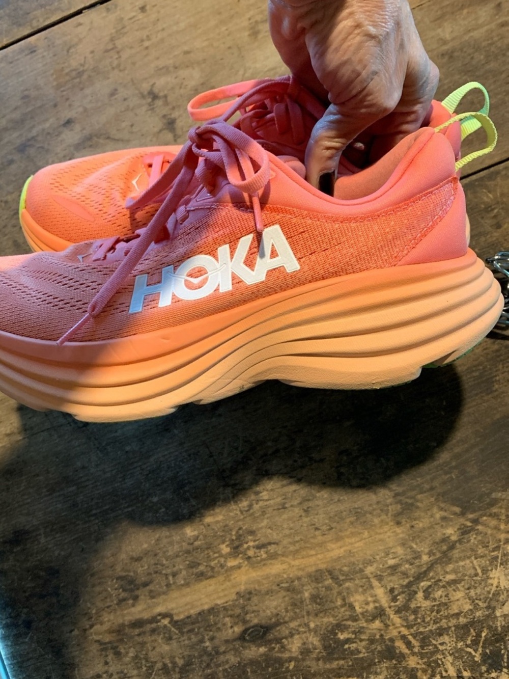 Hoka Bondi 8 Size 8 in Coral Papaya - Picture 6 of 10